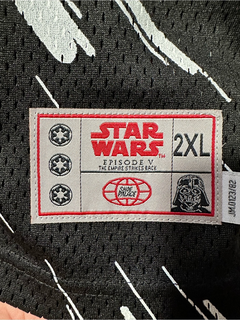 Star Wars Black Graphic Mesh Jersey Top with White Splash Print - Picture 6 of 11